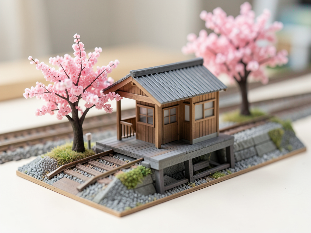 Stazione rurale giapponese — kit diorama